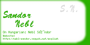 sandor nebl business card